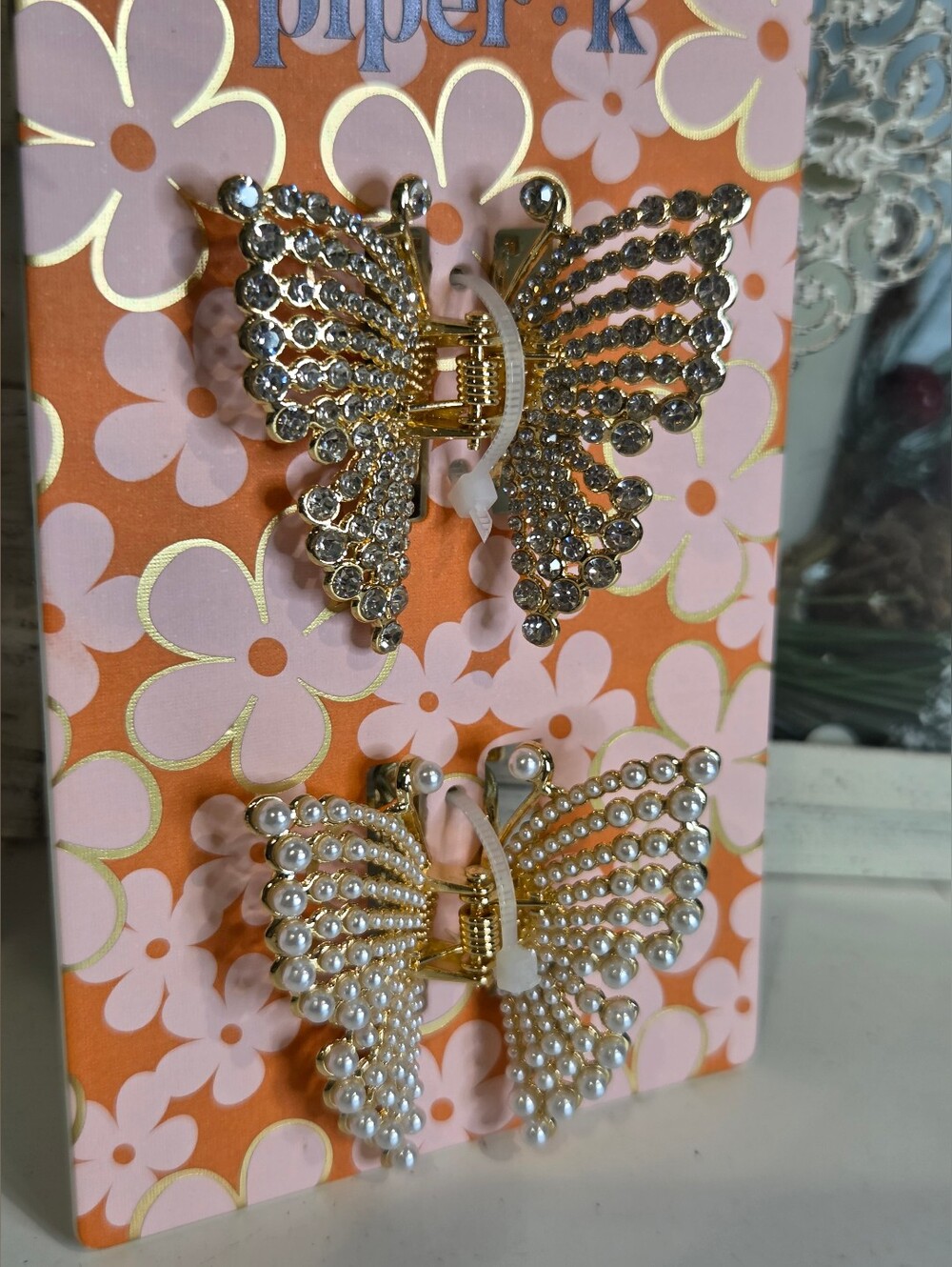 Piper K Butterfly Hairclips - Picture 2 of 3